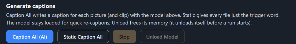 Caption All (AI)でキャプション付けを開始