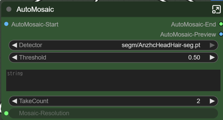 AutoMosaicの検出モデルやThresholdを選ぶ画面
