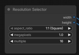 Resolution Selectorで解像度とアスペクト比を設定する画面