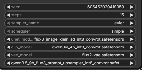 Text to Image (Flux.3 Image Klein SD)サブグラフでモデルを設定する画面