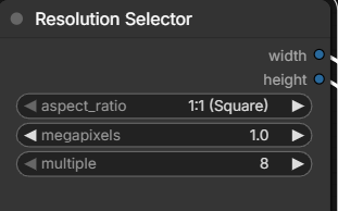 Resolution Selectorでアスペクト比を設定する画面（Distilled）