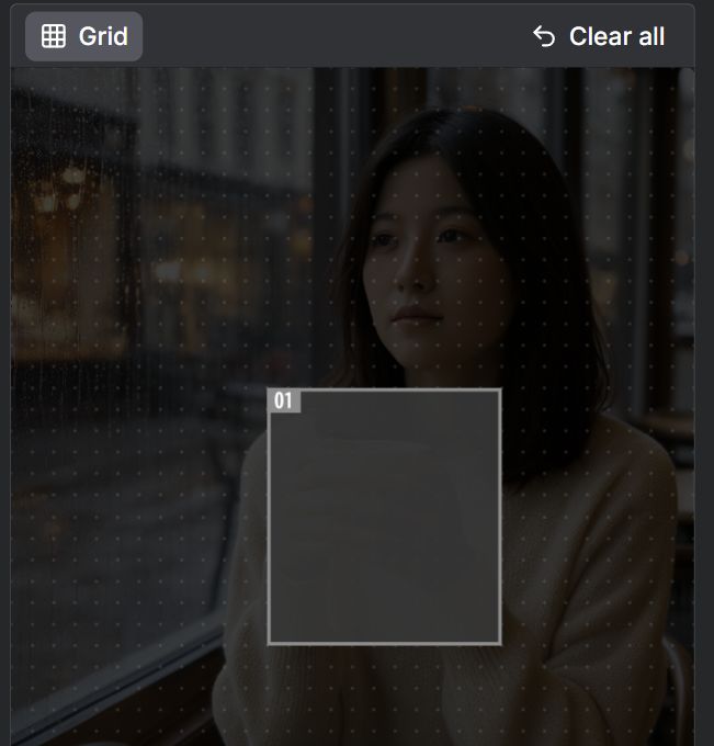 Create Bounding Boxesで編集したいカップをボックスで囲む画面